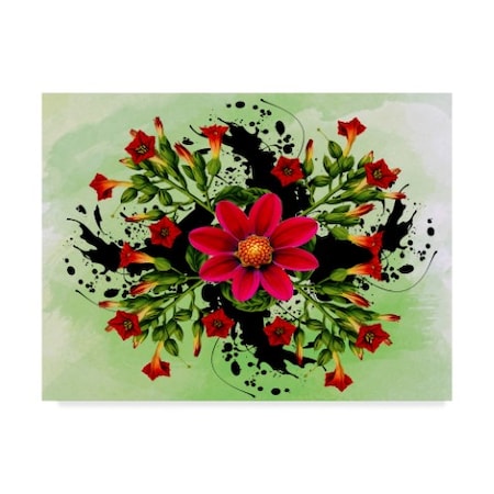Ata Alishahi 'Red Flower Patch' Canvas Art,14x19